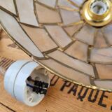 Suspension in mother-of-pearl and brass