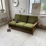 Scandinavian teak bench bed 140