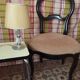 Chaise Louis Philippe velour rose