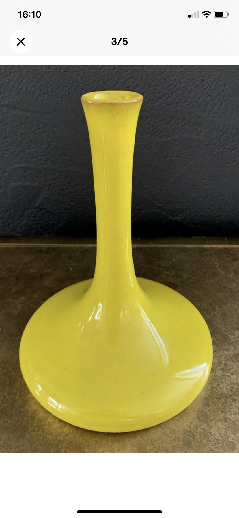 Yellow glazed ceramic vase
