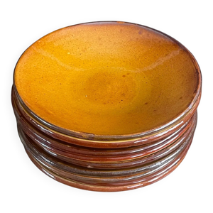 Lot de 9 assiettes en - moutarde