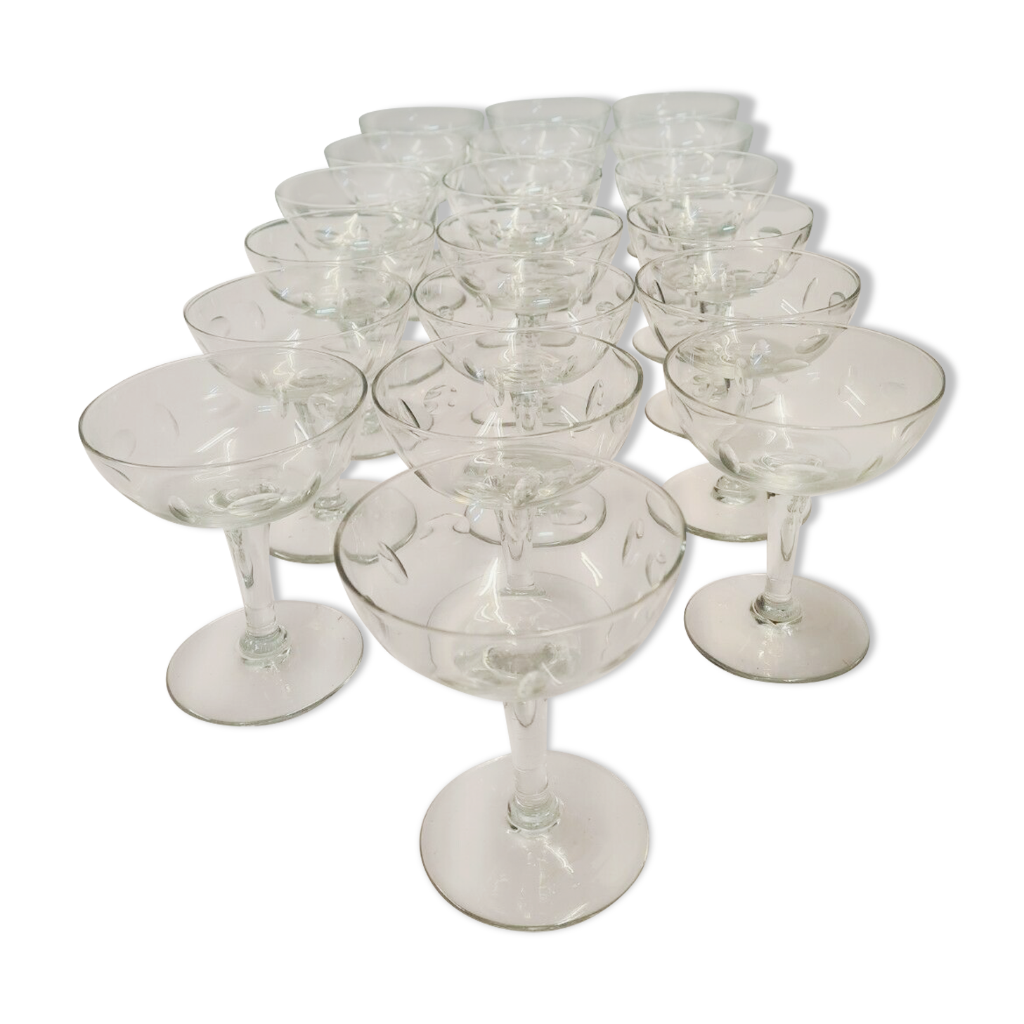 19 Louis Philippe style champagne glasses