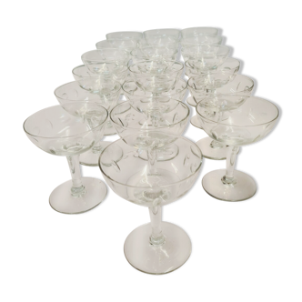 19 Louis Philippe style champagne glasses