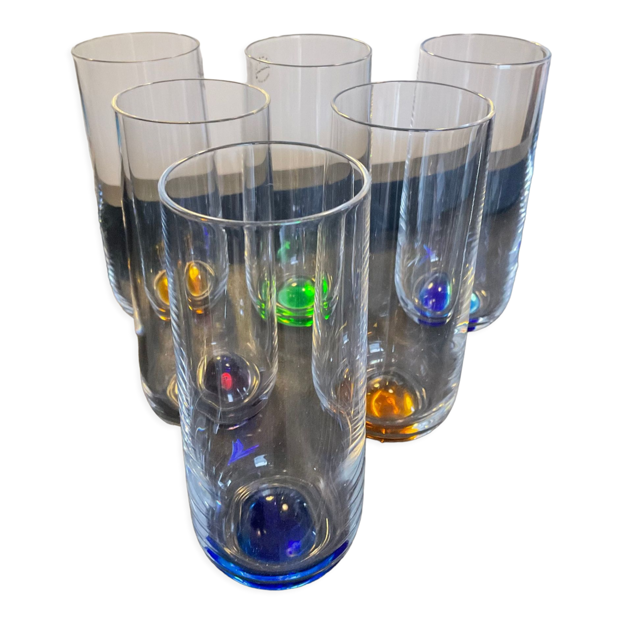 Series of 6 vintage glasses Murano Salviati years 60-70