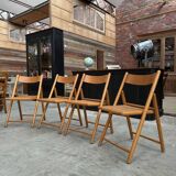 Set of 4 80'S caned folding chairs