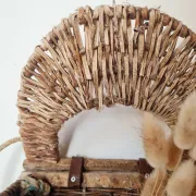 Vintage woven wicker fisherman's bag – Wall rattan basket