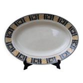 Plat de service Saint Amand modèle Trianon Terre de Fer contour géométrique