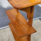 3-shelf oak wall shelf