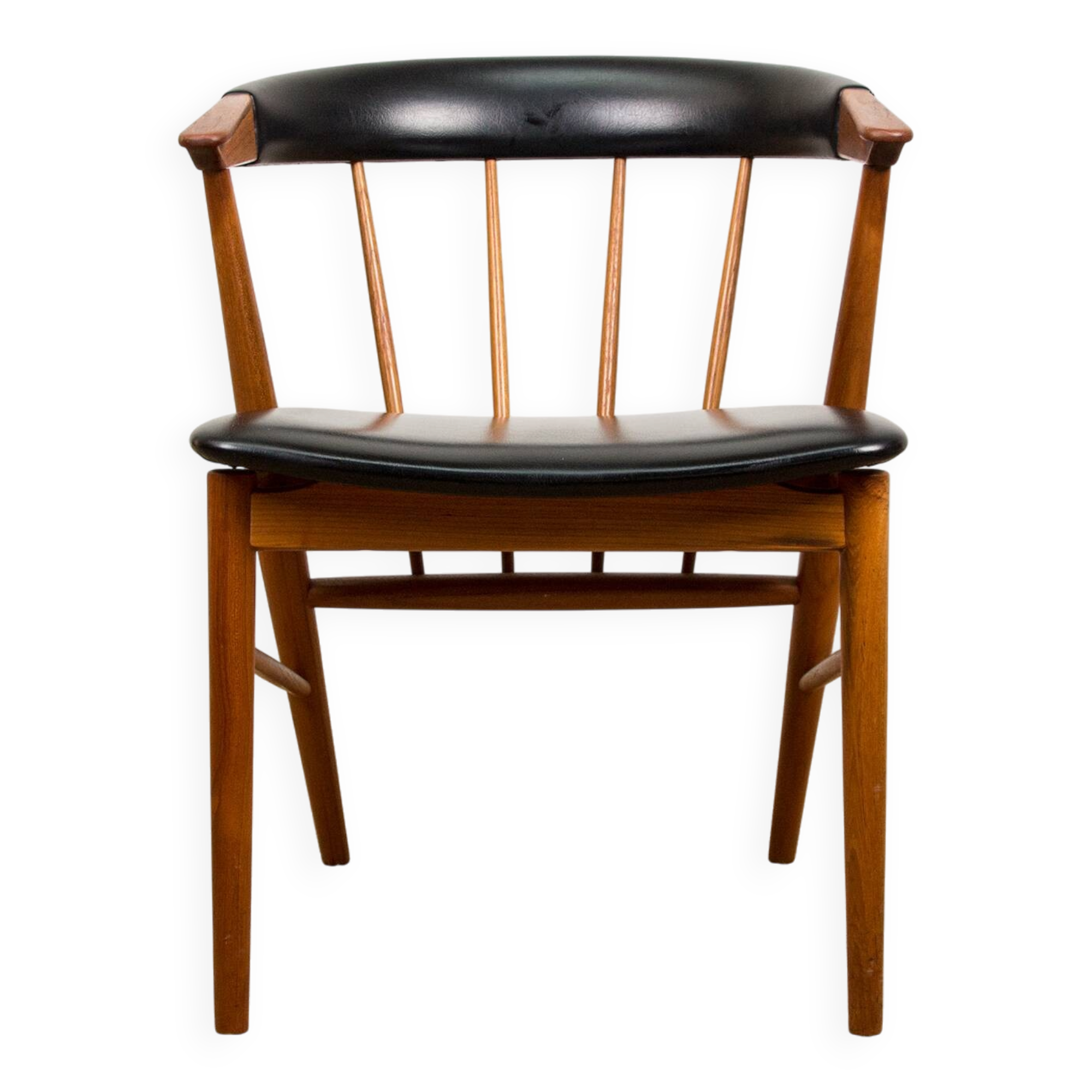 Danish armchair in teak and skai by Helge Sibast for Sibast 1955.