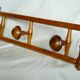 Wall coat rack with 3 hooks turned wood 1900