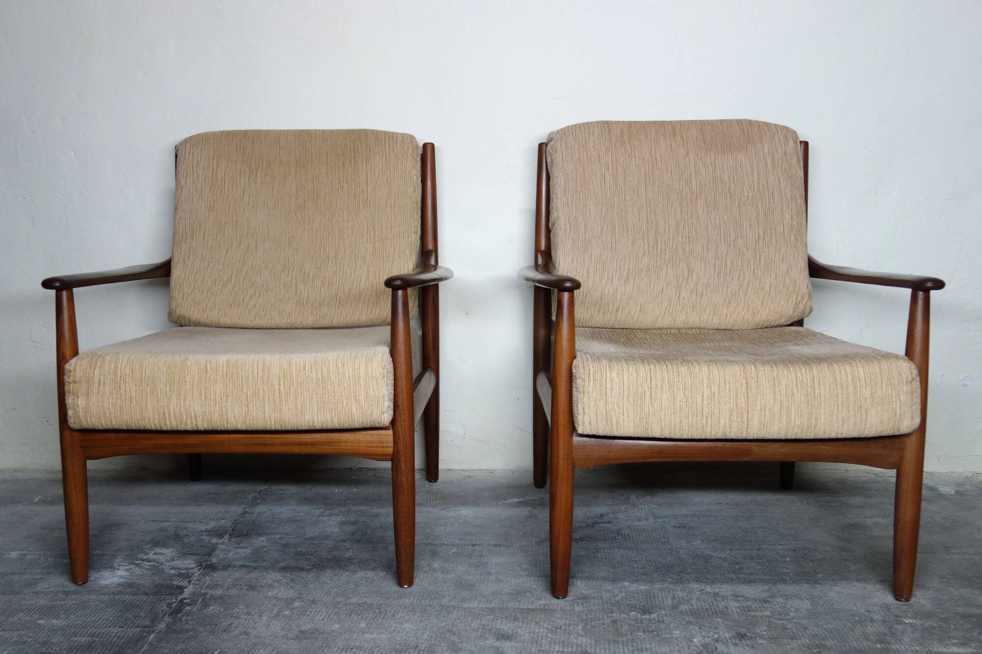 Pair of Scandinavian teak armchairs from the 60s