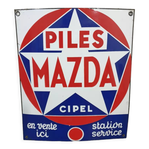 Plaque émaillée piles - mazda