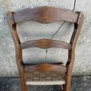 Chaise Louis Philippe, assise tissée, fin XIXème s.