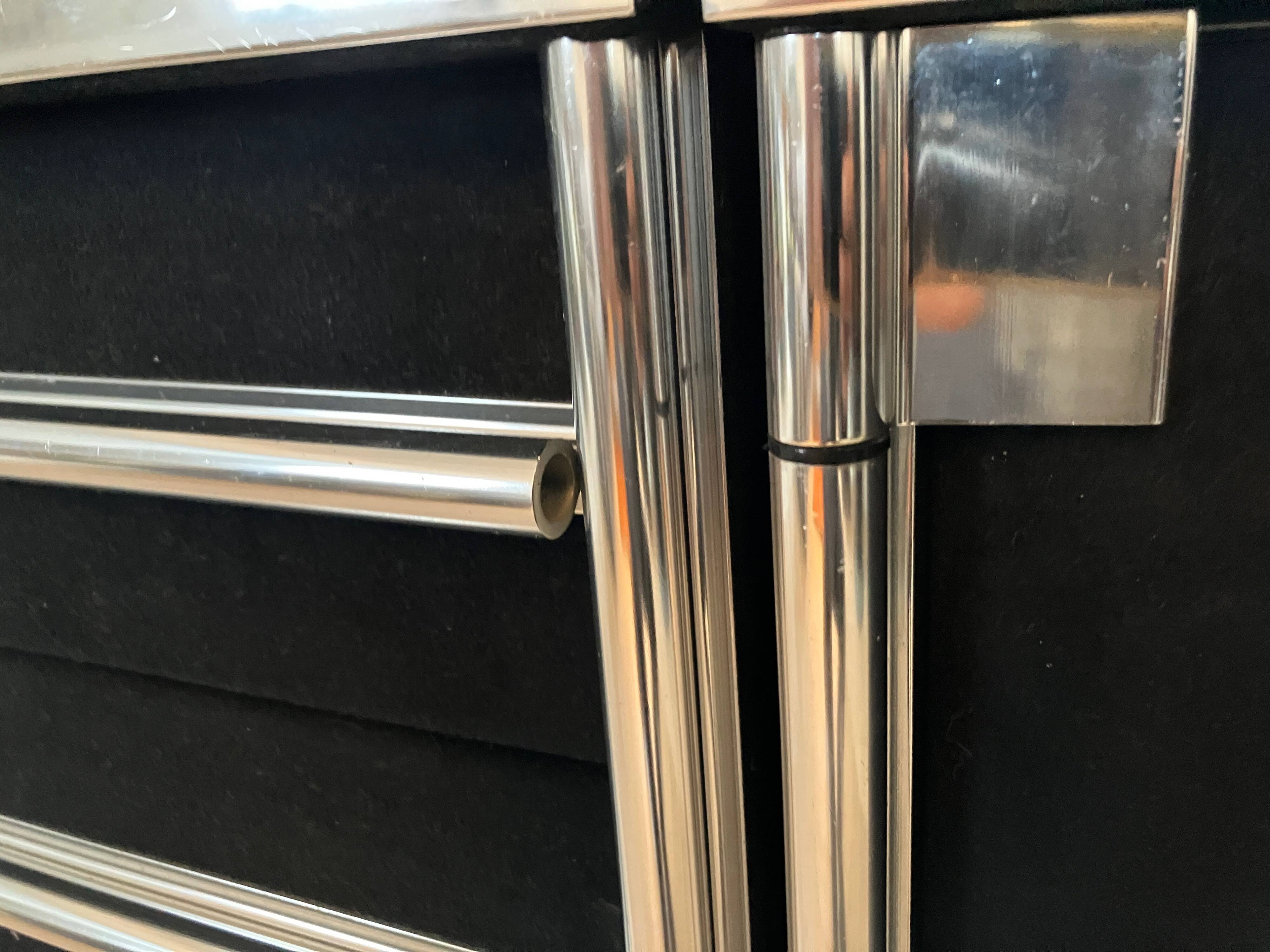 1970s sideboard in chrome and black lacquer