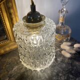 Walking lamp with vintage transparent glass globe