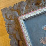 Painting and carved wooden frame, Bali, Indonesia