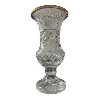 Large chiseled bohemian crystal vase 35cm