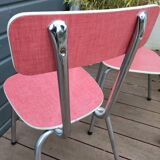 4 vintage red and white formica chairs
