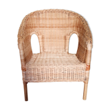 Fauteuil enfant en osier vintage