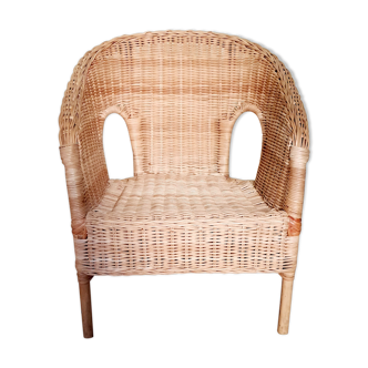Fauteuil enfant en osier vintage