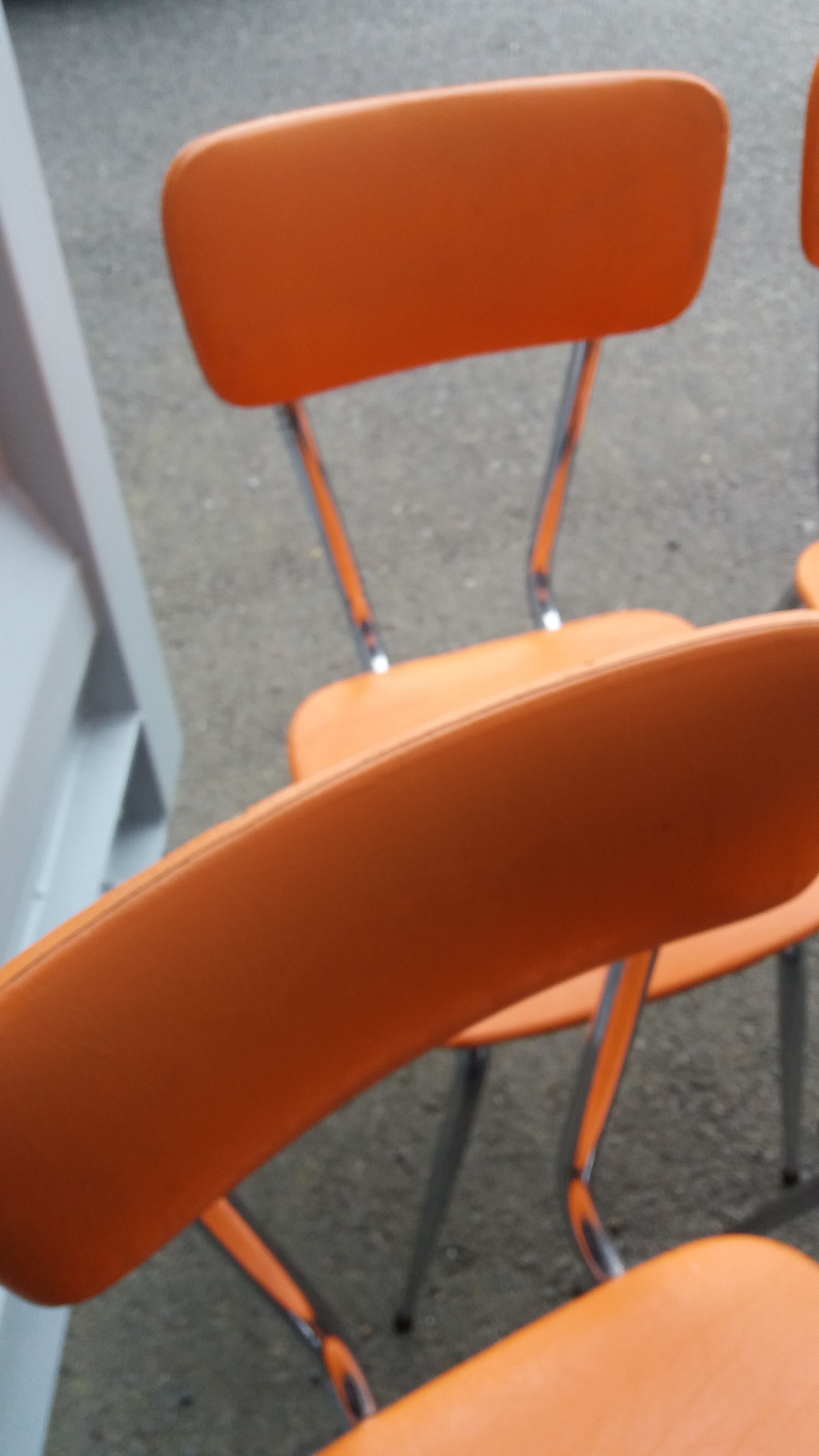 2 orange chairs