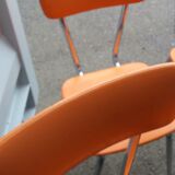 2 orange chairs