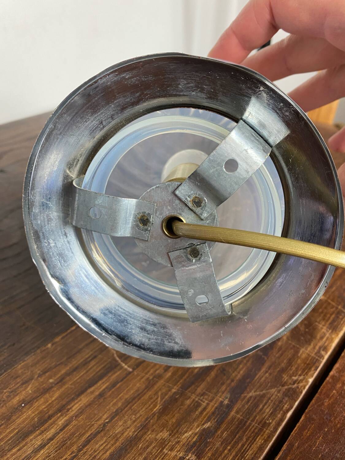 Suspension en verre et métal Art Déco