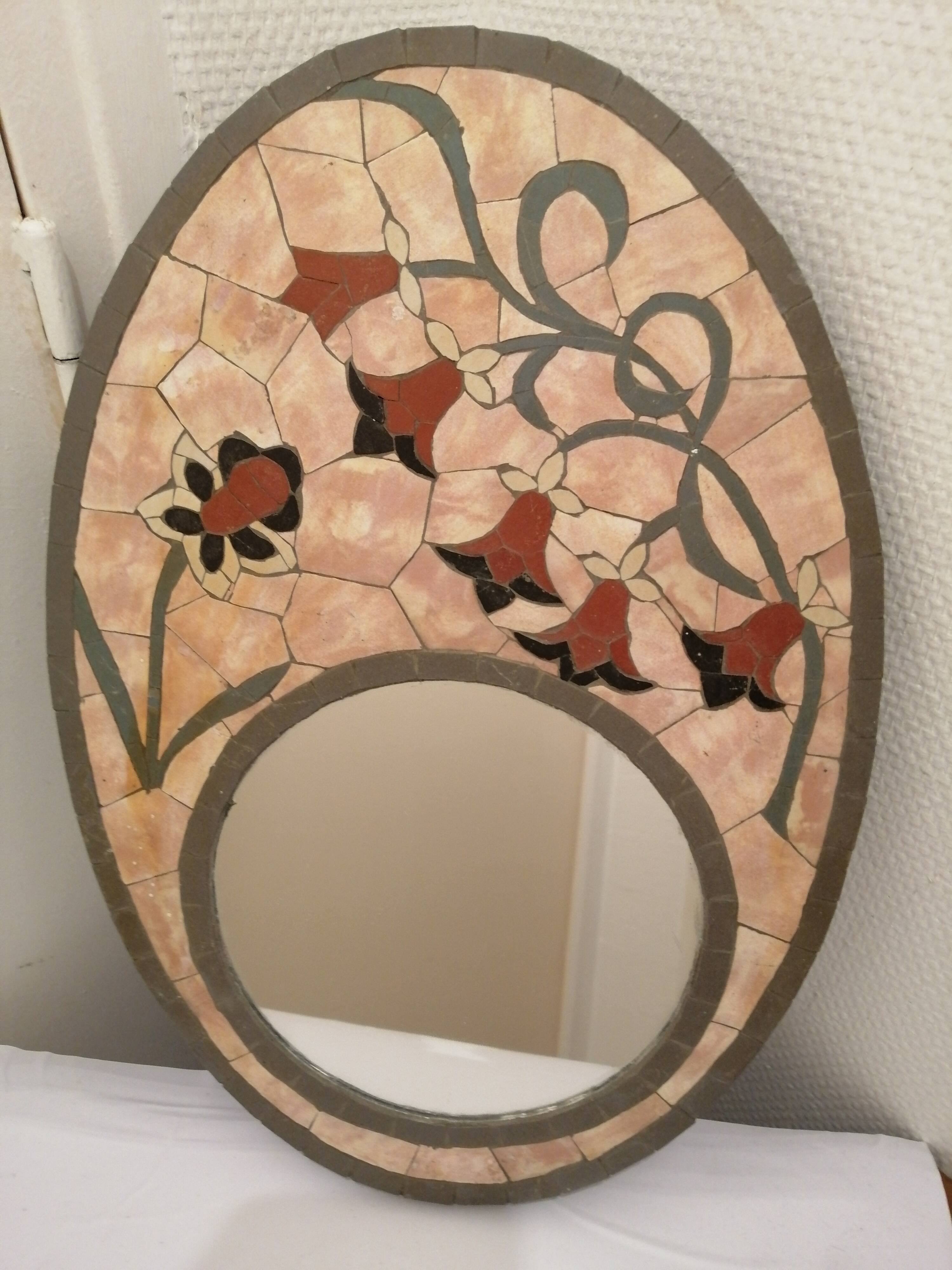 Vintage 70s mosaic mirror