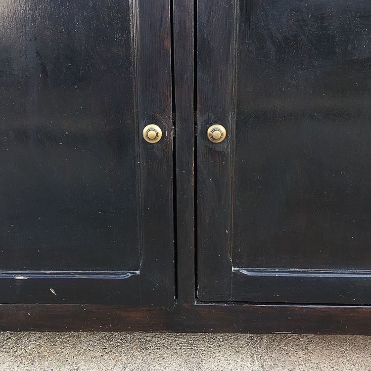 Old black buffet wood tray patina