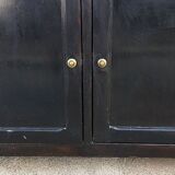 Old black buffet wood tray patina