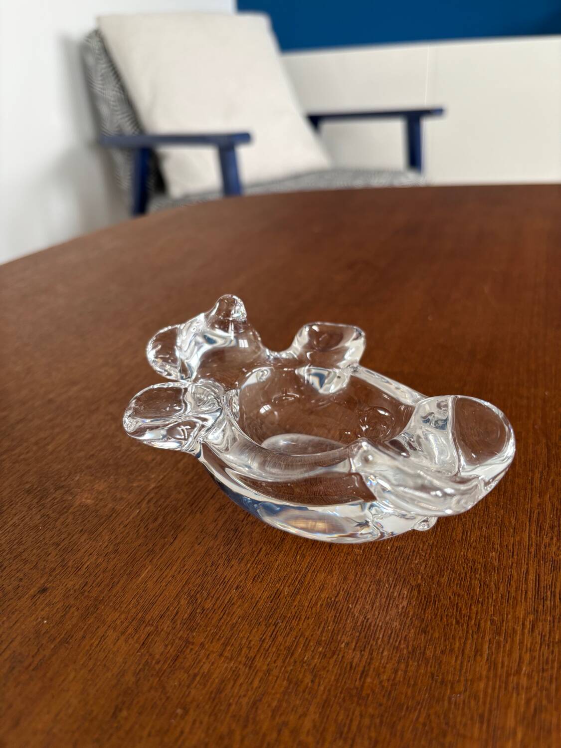 Cendrier vintage en forme d'ours en cristal de Vannes