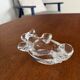 Vintage Vannes crystal ashtray: crystal sculpted bear
