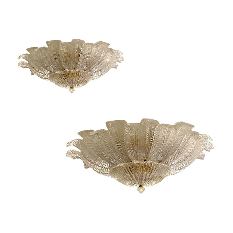 Pair of Murano glass ceiling lights