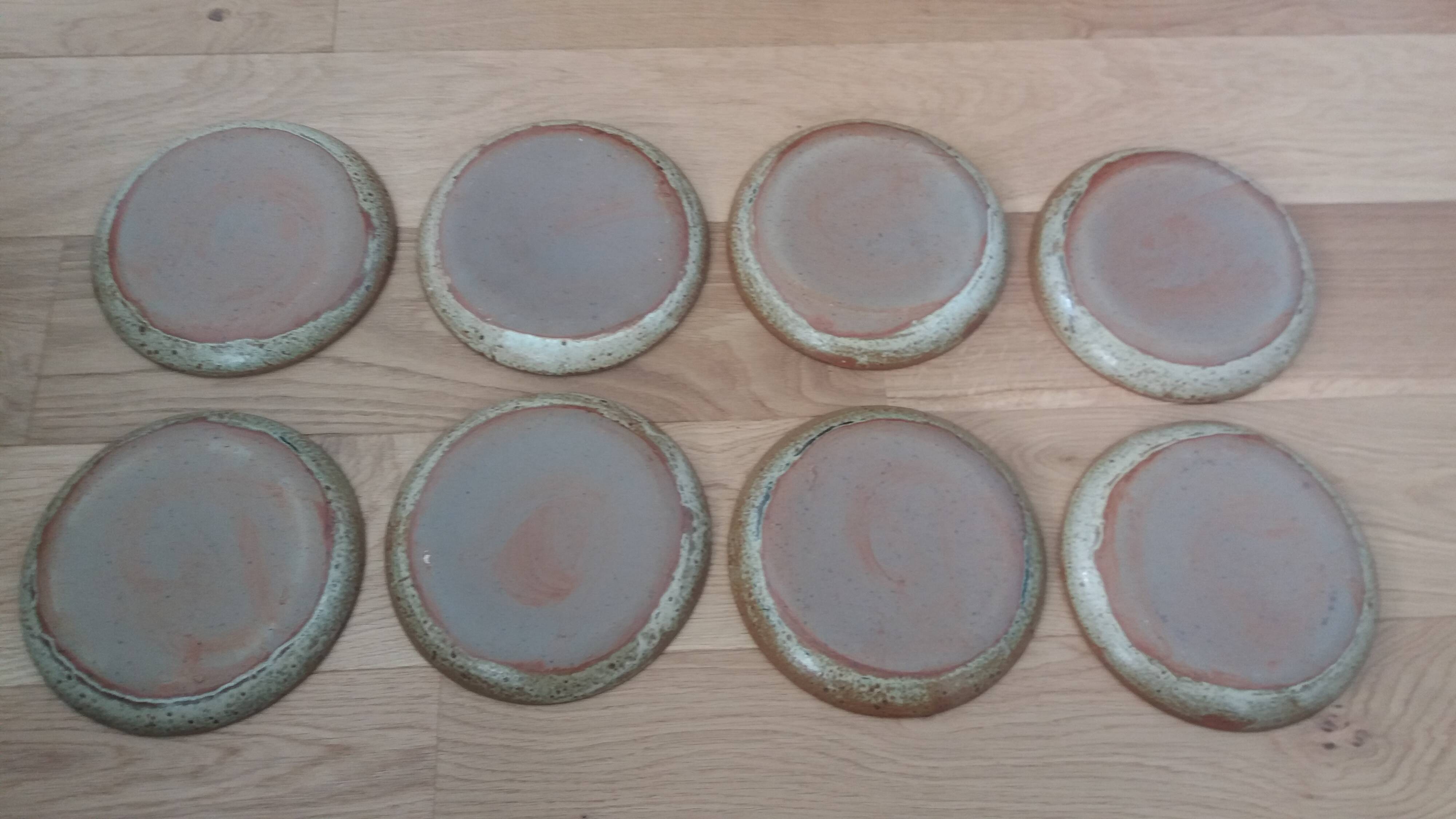 Dessert or cheese plates in Puisaye stoneware, Jean-Pierre Prud’homme