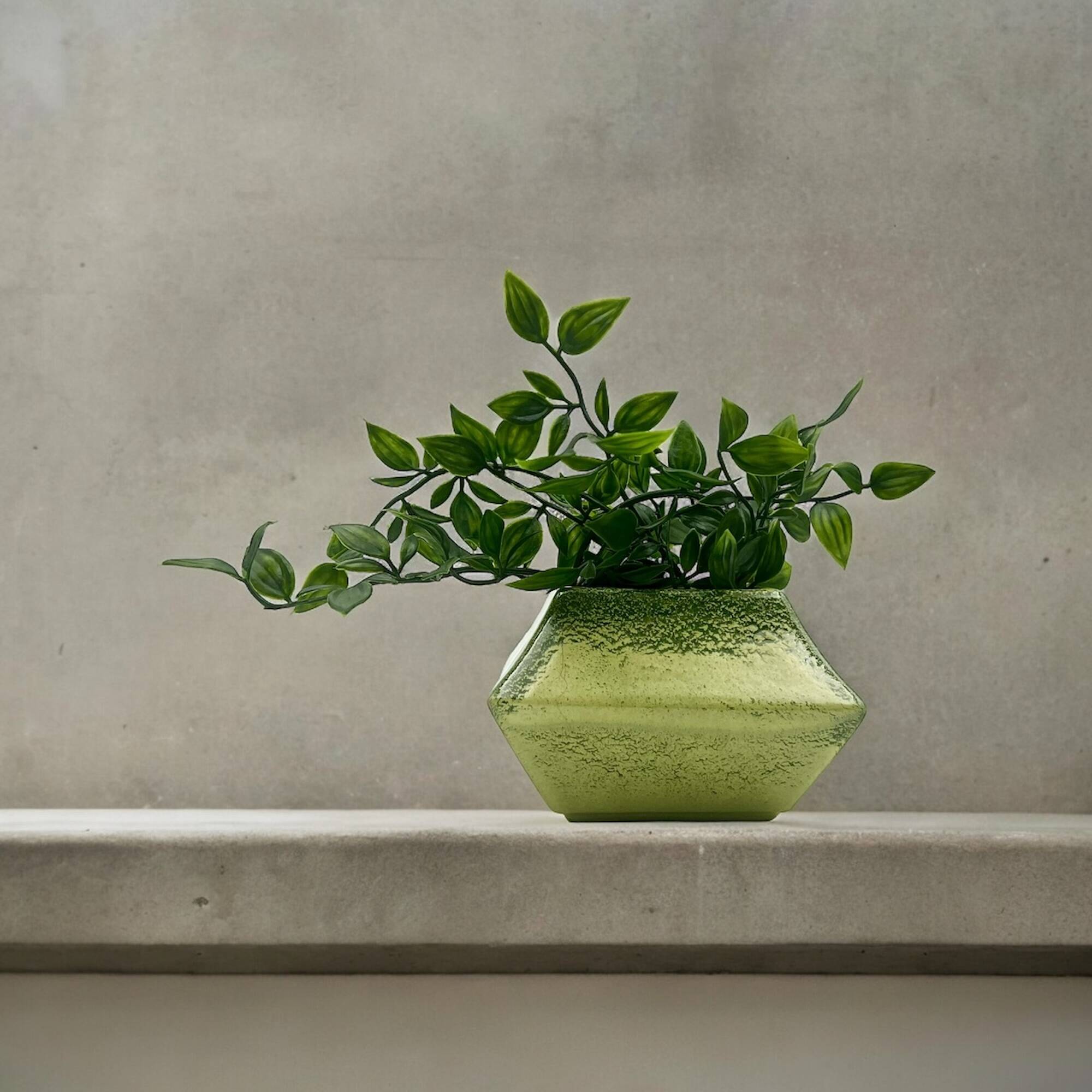 Vintage Ceramic Vase in Sage Green Bertoncello Handmade Decor, Italy, 1970s