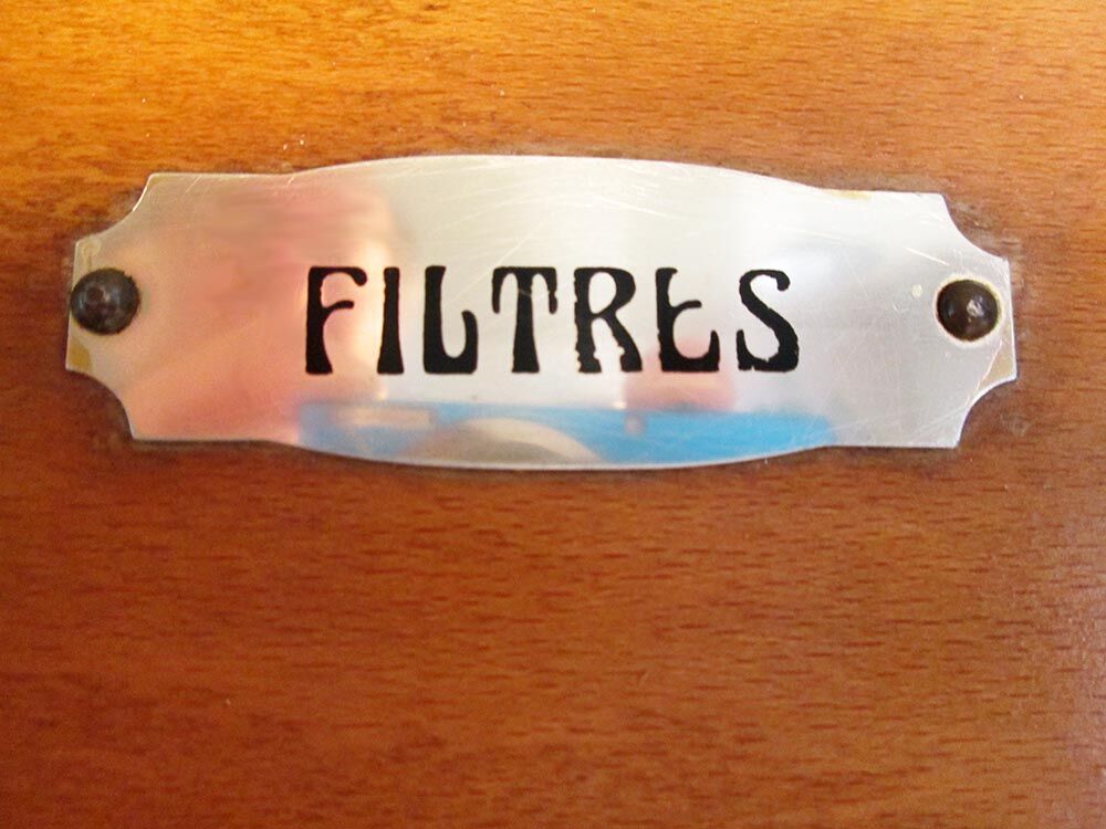 Varnished wood coffee filter holder