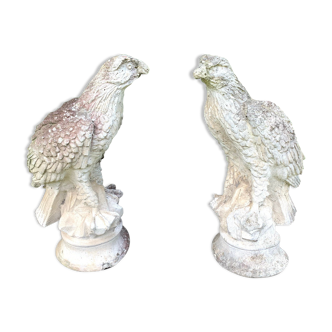 Pair of reconstructed stone eagles