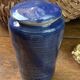 Glazed blue stoneware bonbonnière