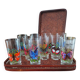 Set of 10 butterfly glasses from the Reims glassworks, vintage.