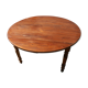 Round drop-leaf table in beech and pine