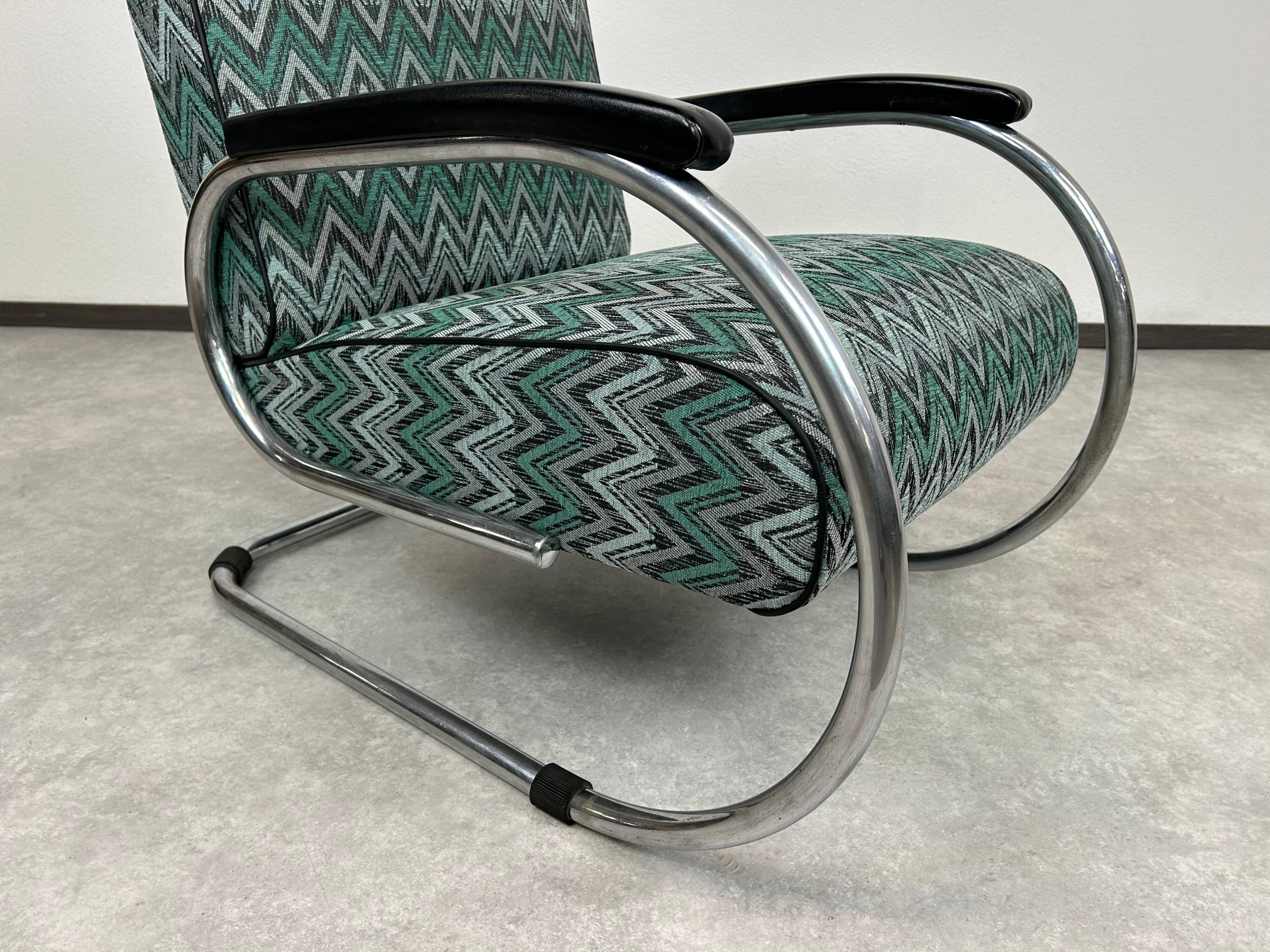 Tubular steel armchair by Tubax