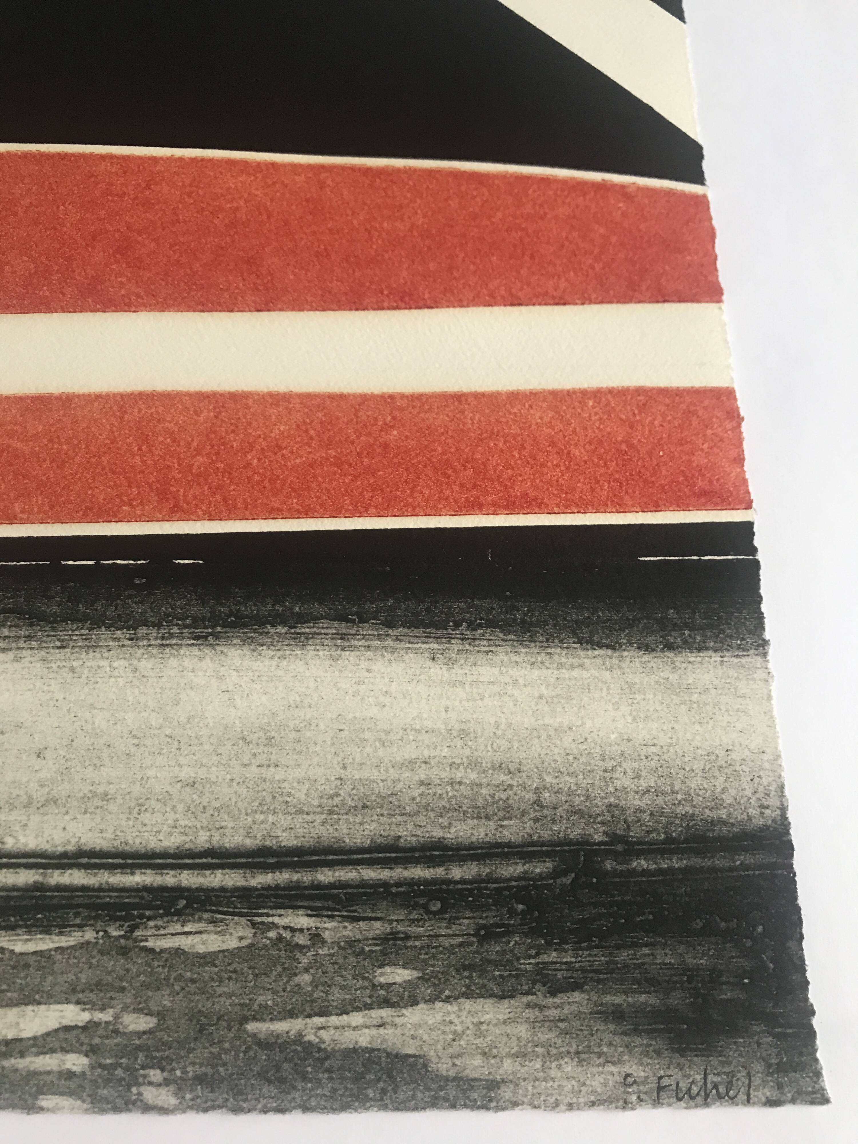 Pierre FICHET, Untitled, c. 1969. Embossed lithograph signed in pencil