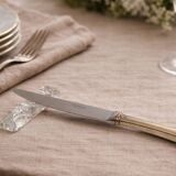 Set of 6 vintage crystal knife rests 24% lead – pyramid design