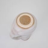Signed white beige ceramic pitcher