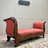 Bench, Mahogany Daybed, Restoration Period, 19th Century