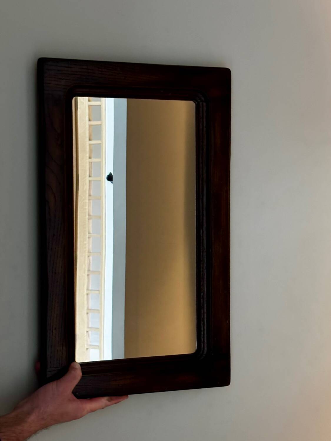 Vintage wooden mirror – moulded frame – 1950s/60s