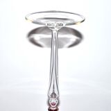 Lined blown crystal stemmed glass
