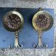 Pair of large solid brass coat hooks vintage Italy