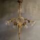 Italian Liberty Bronze Chandelier, 1940s