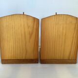 Pair of zoomorphic reindeer wooden bookends